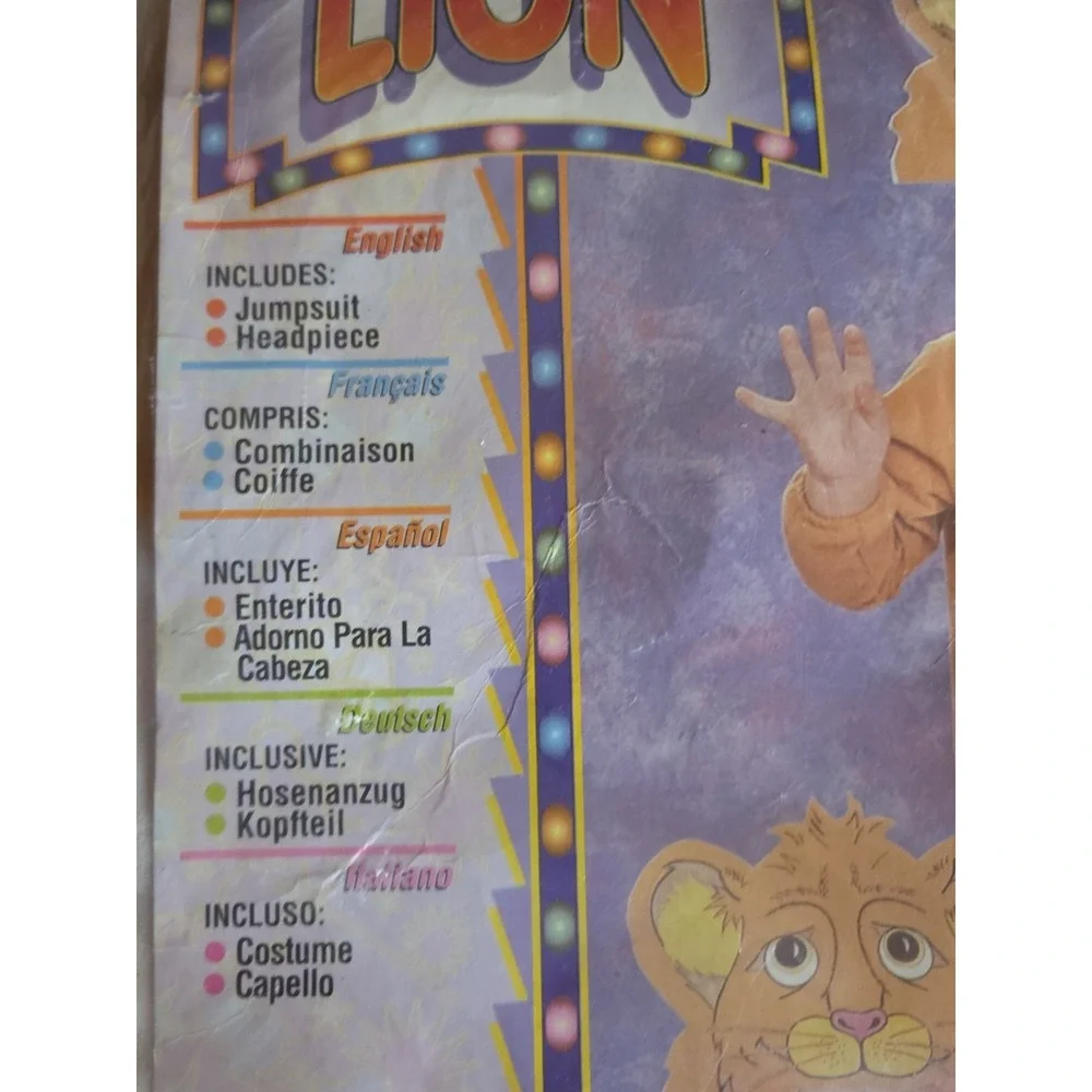 Vintage Rubie's Soft 'N Cuddly Lion Costume Child‎ Size 2-4 Plush Halloween...